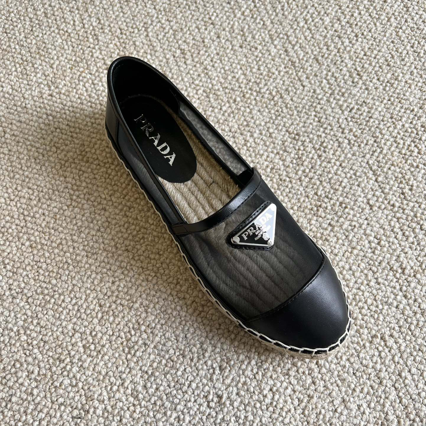Prada  Logo  Woman Black Loafers - PerfectKickZ