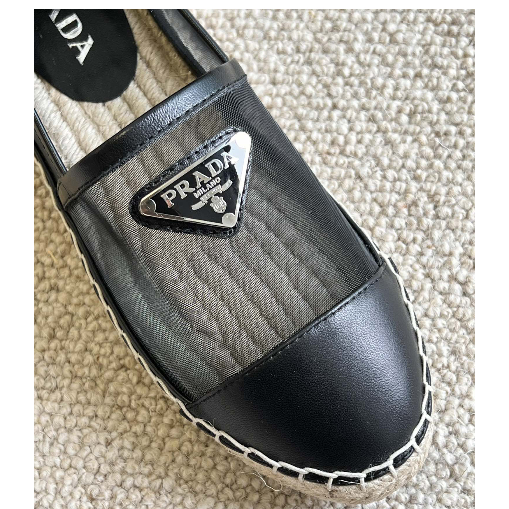 Prada  Logo  Woman Black Loafers - PerfectKickZ