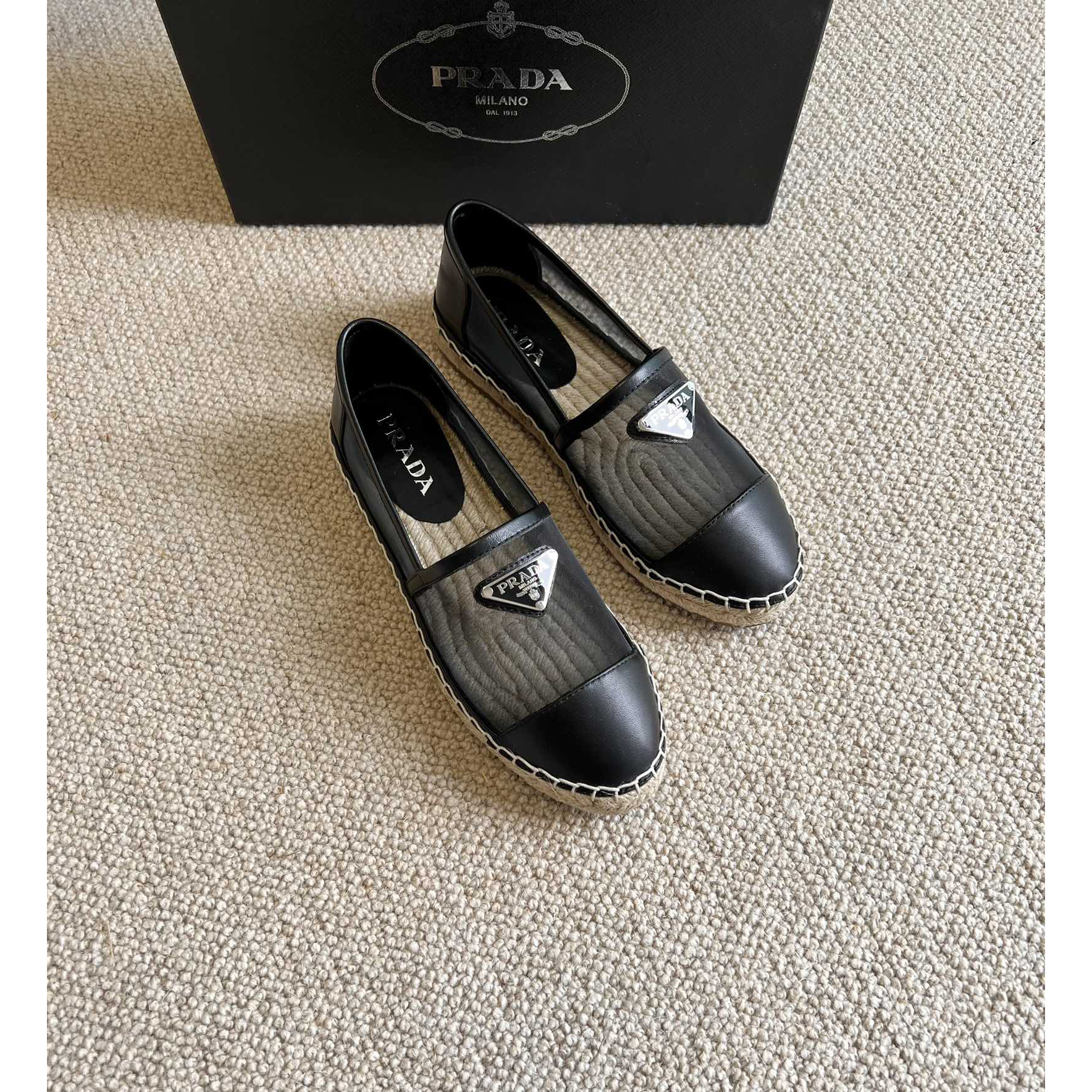 Prada  Logo  Woman Black Loafers - PerfectKickZ