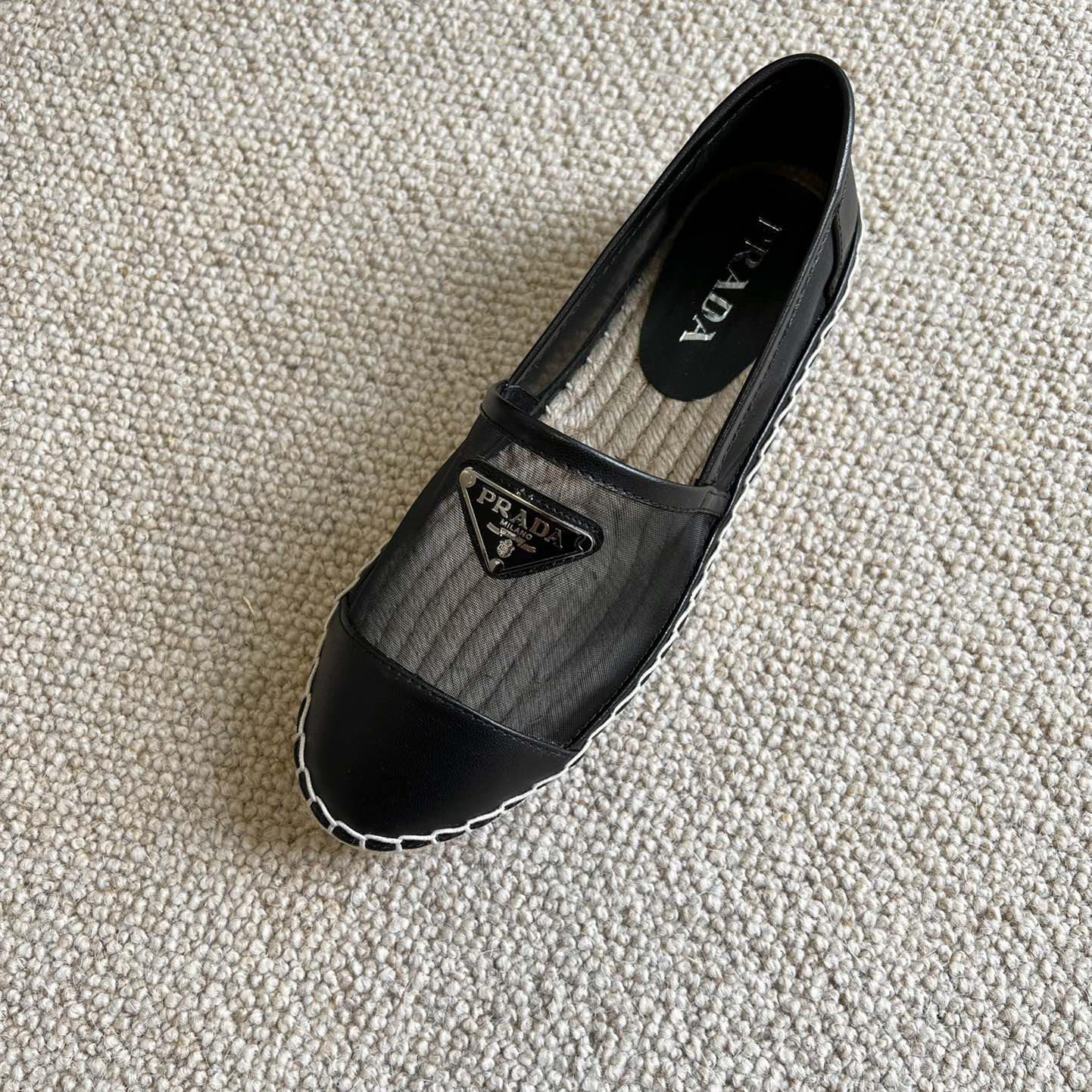Prada  Logo  Woman Black Loafers - PerfectKickZ