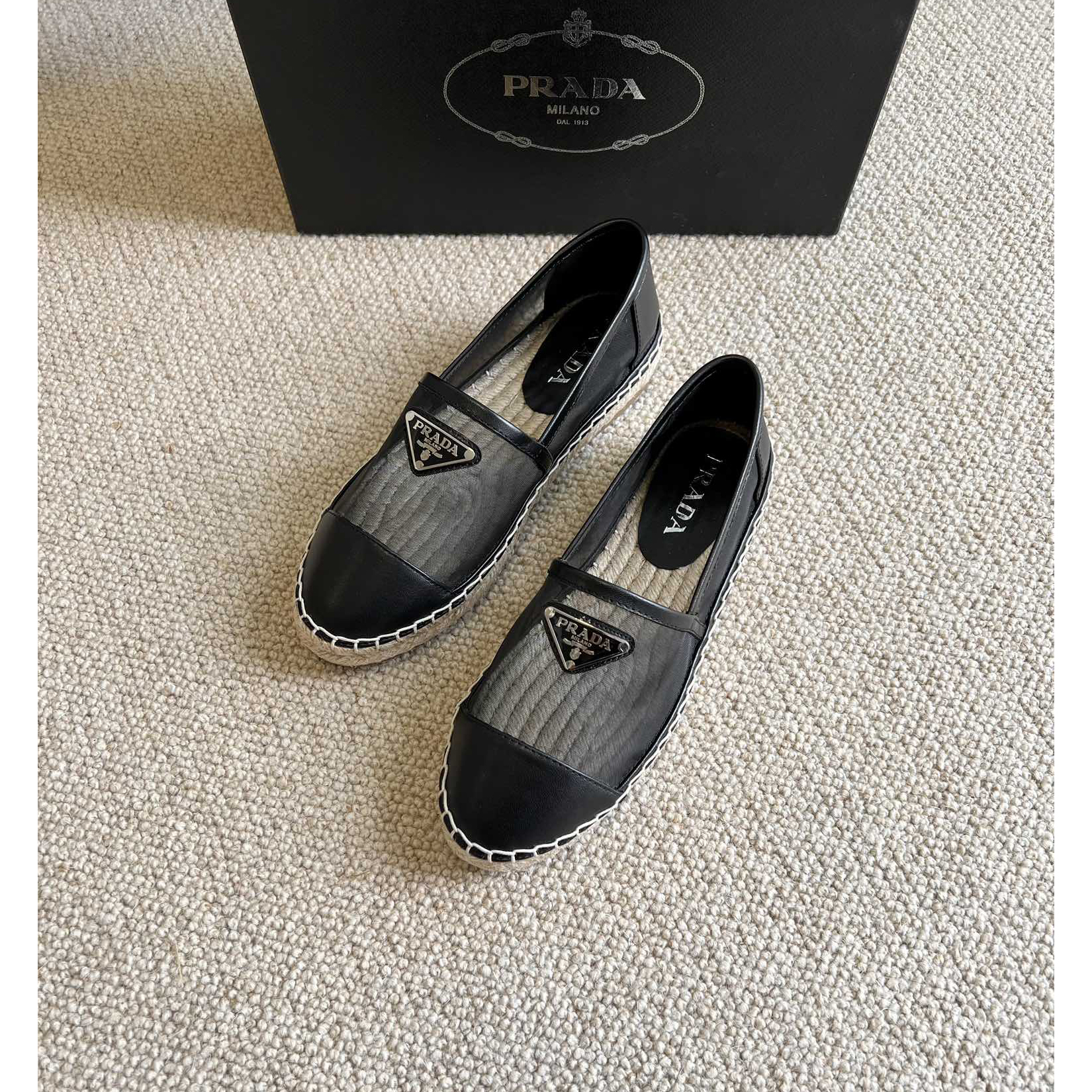 Prada  Logo  Woman Black Loafers - PerfectKickZ