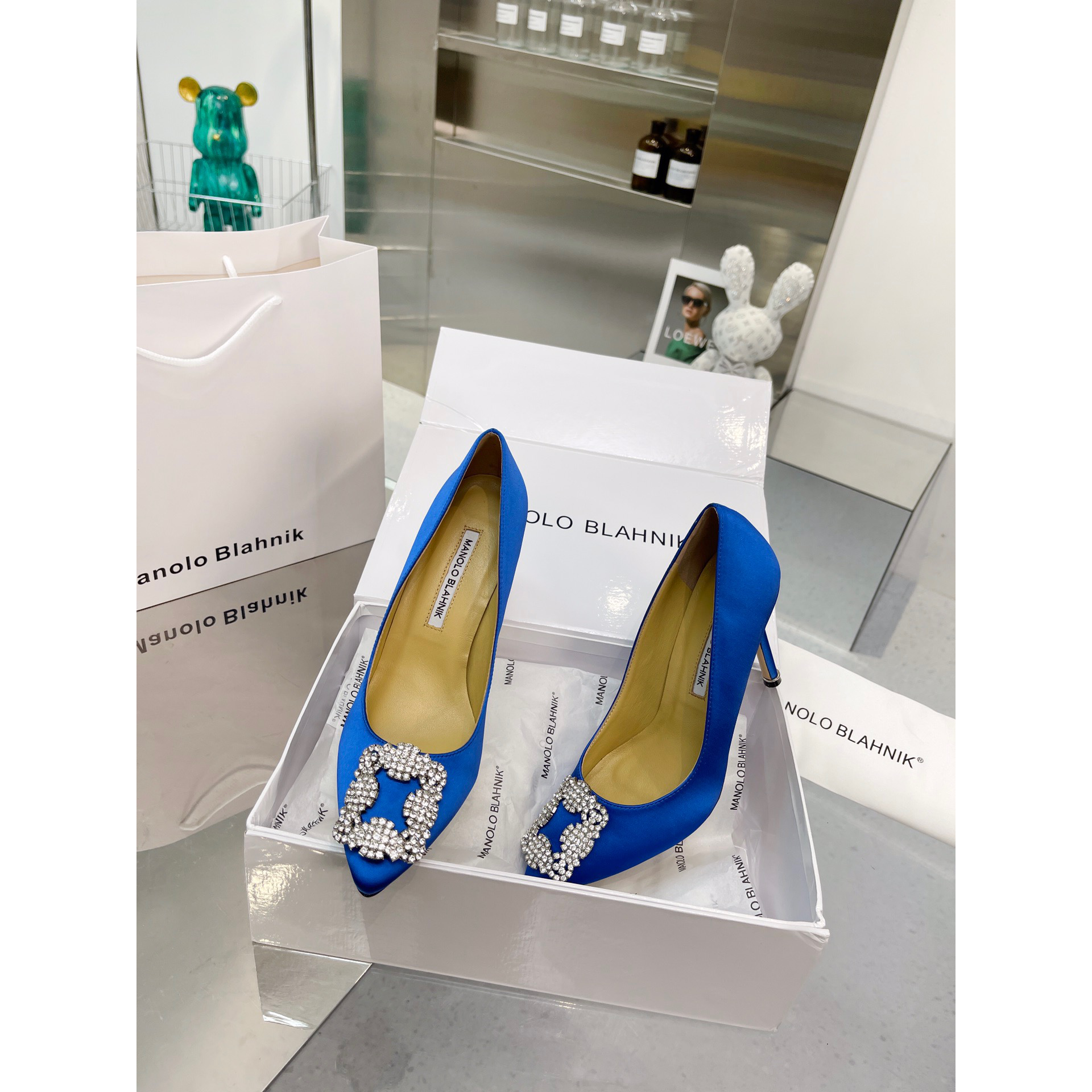 Manolo Blahnik Blue Hangisi Pumps with buckle - PerfectKickZ