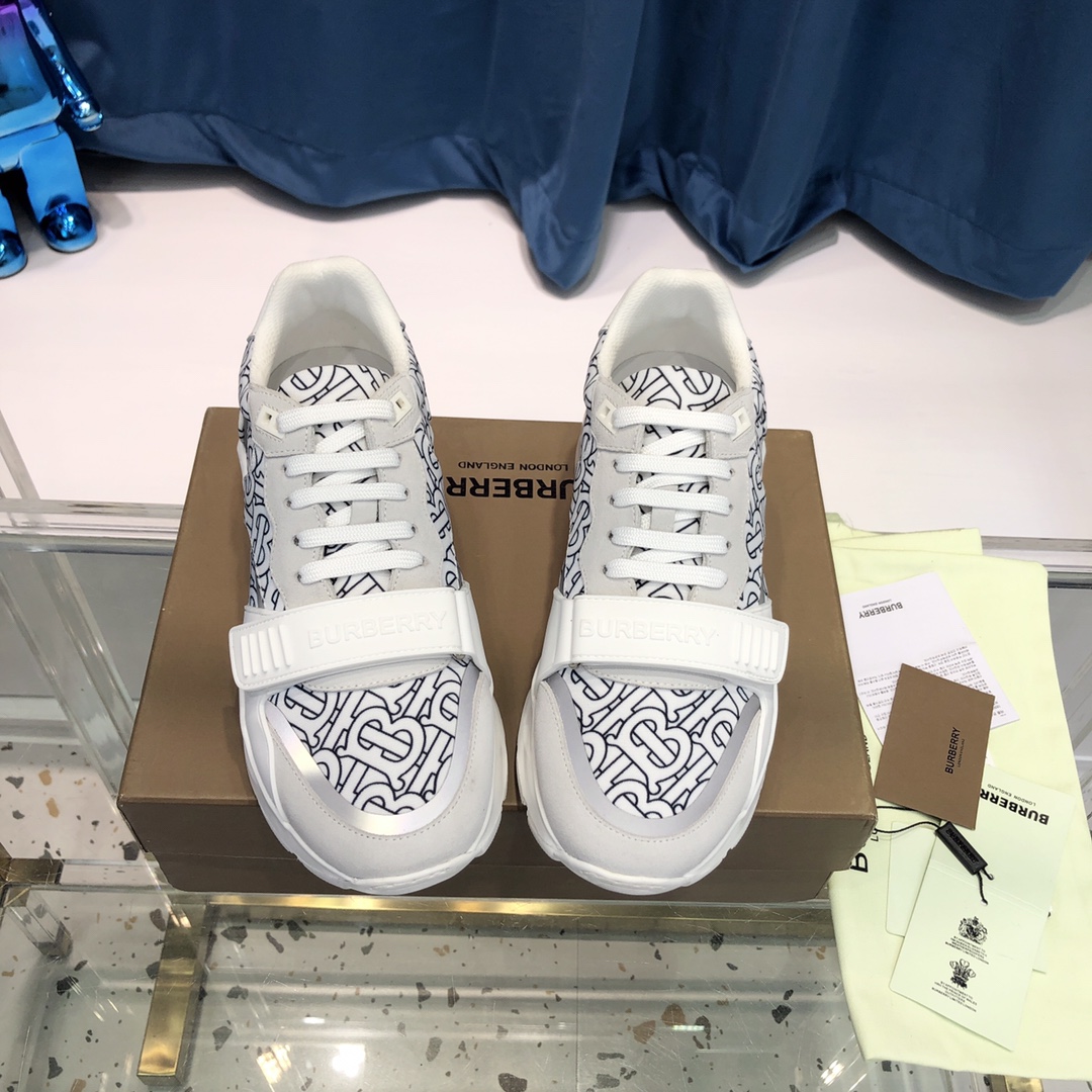 Burberry Check Cotton Canvas And Leather Sneakers - PerfectKickZ