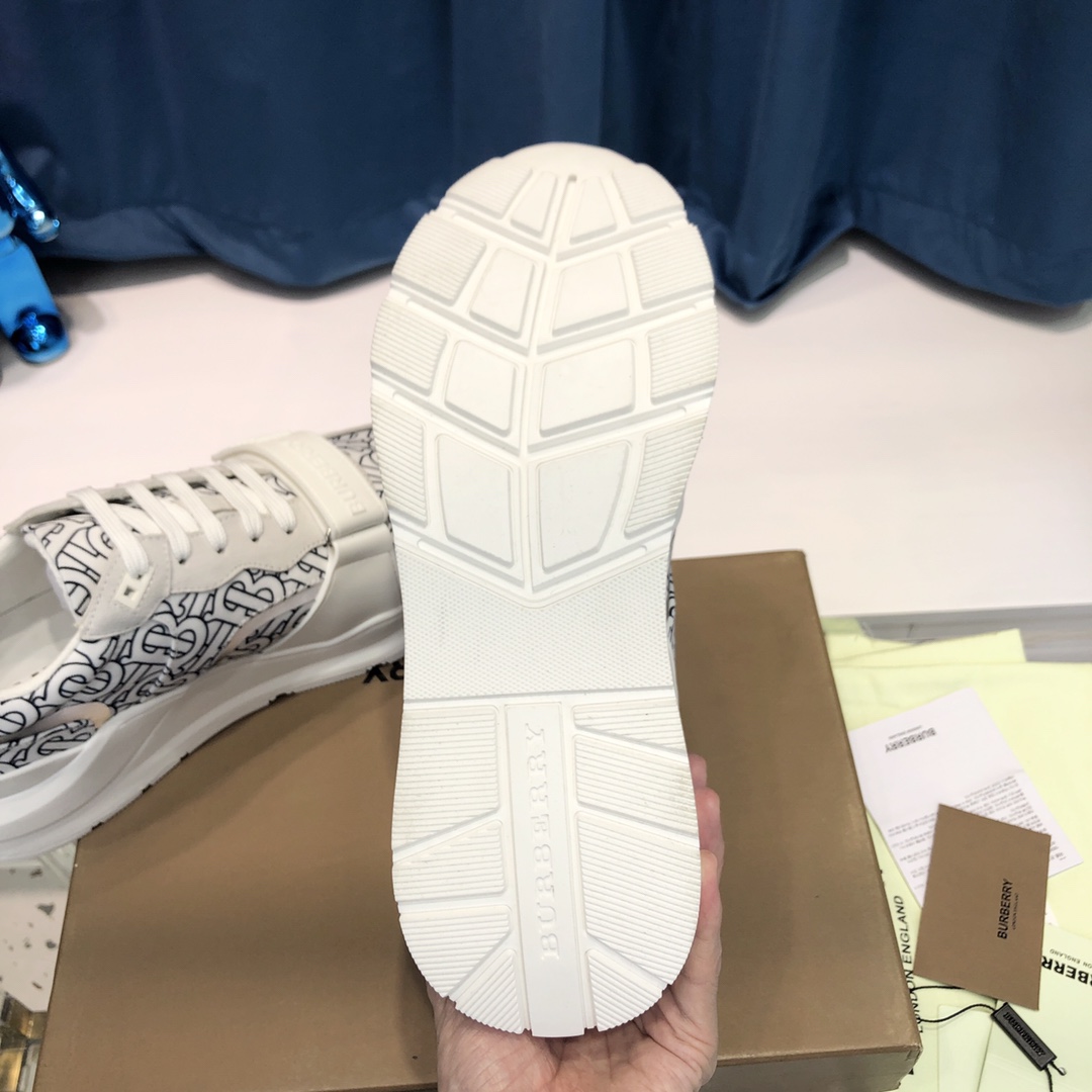 Burberry Check Cotton Canvas And Leather Sneakers - PerfectKickZ