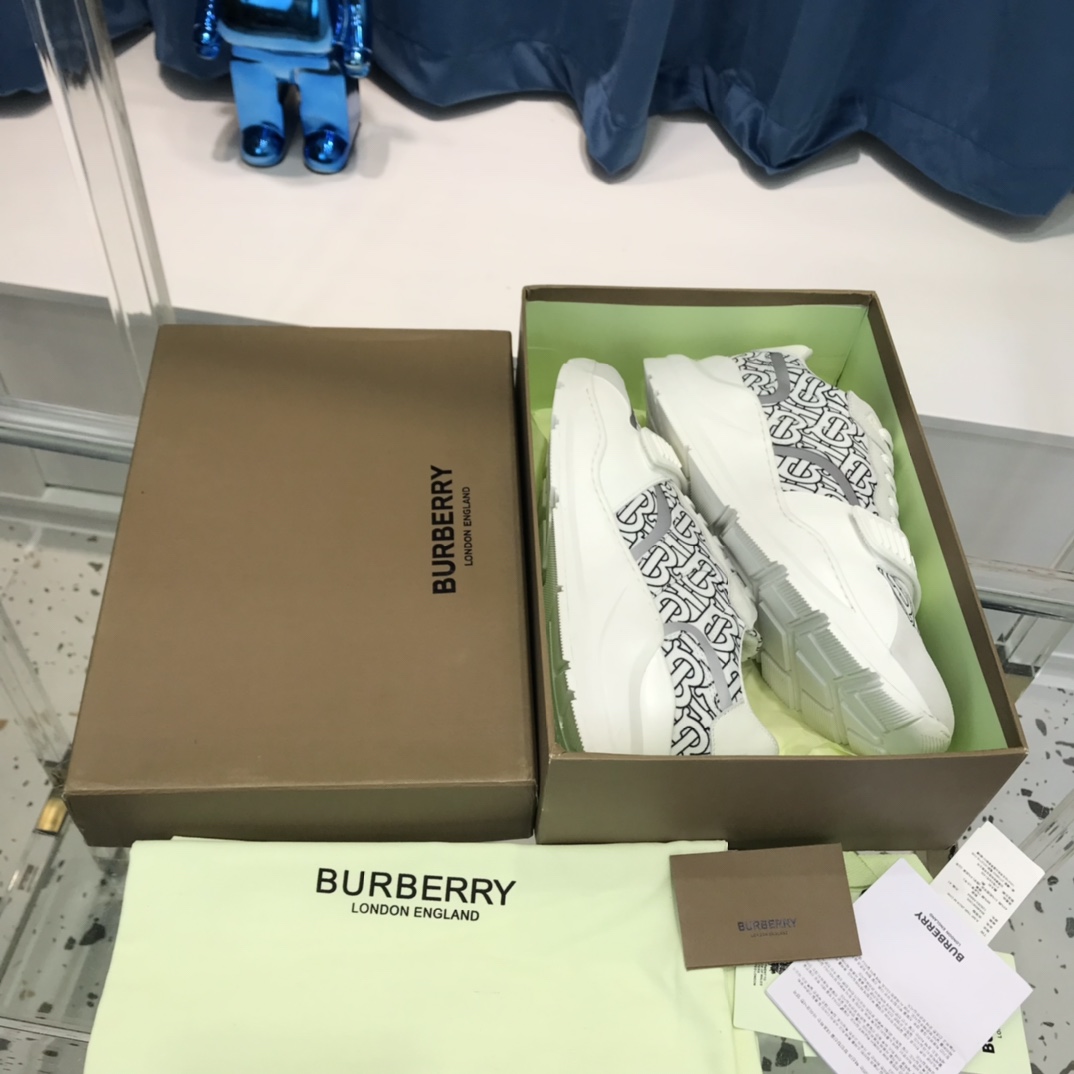 Burberry Check Cotton Canvas And Leather Sneakers - PerfectKickZ
