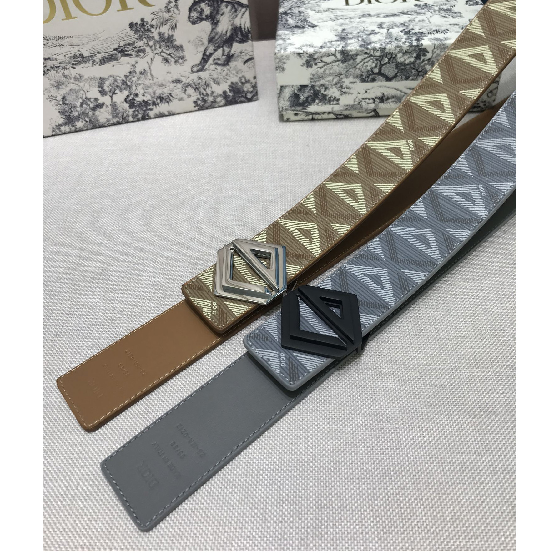 Dior CD Diamond Print  40mm Reversible Belt  - PerfectKickZ