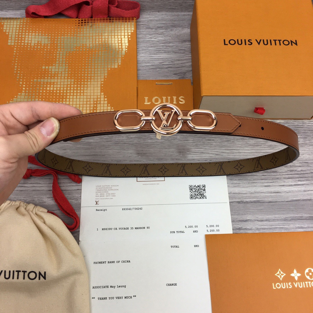 Louis Vuitton Squared LV 20mm Belt - PerfectKickZ