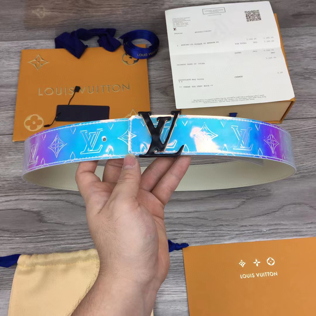 Louis Vuitton Iridescent Monogram 40MM Belt  - PerfectKickZ
