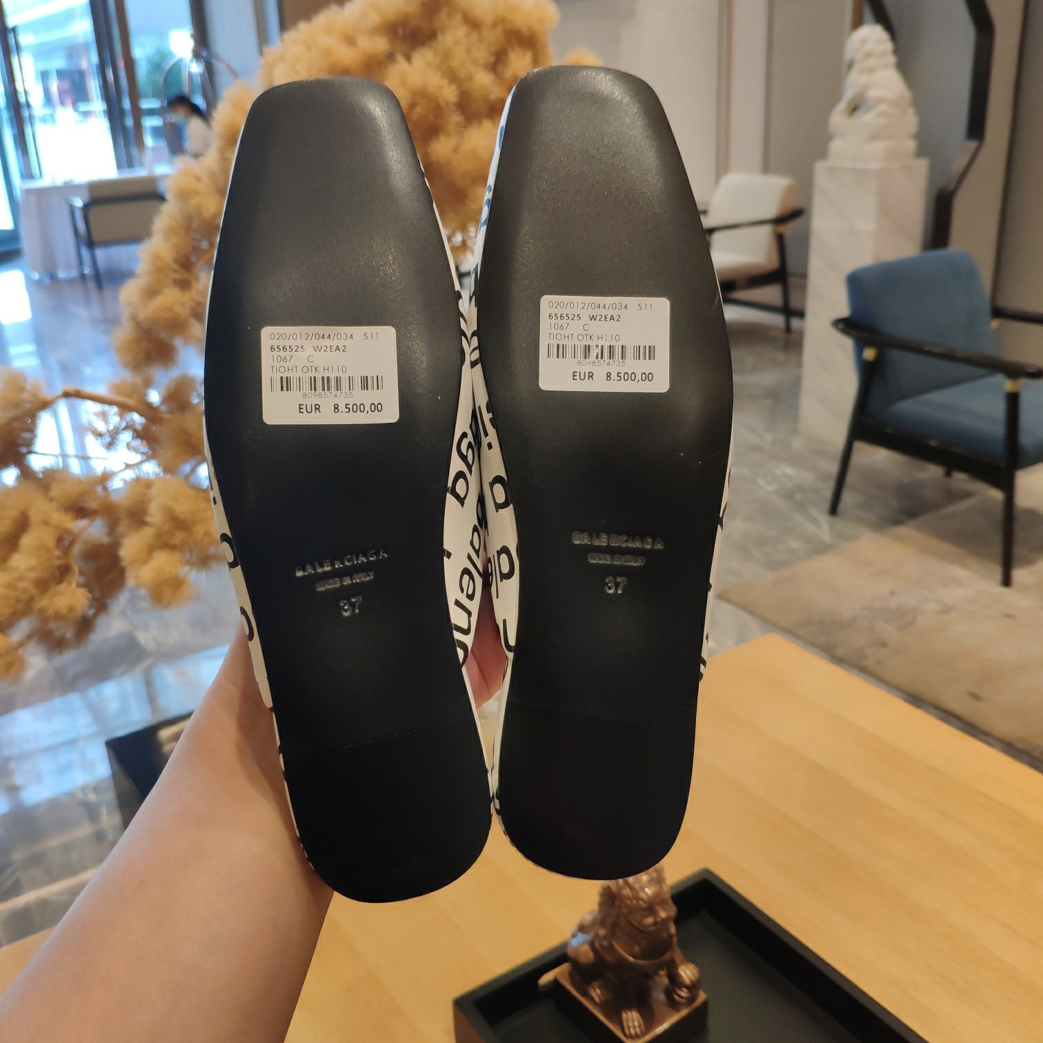 Balenciaga Logo Leather Backless Loafers - PerfectKickZ