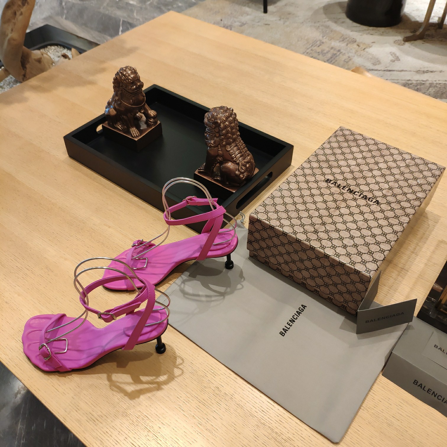 Balenciaga Logo High Heeled Sandals (7CM) - PerfectKickZ