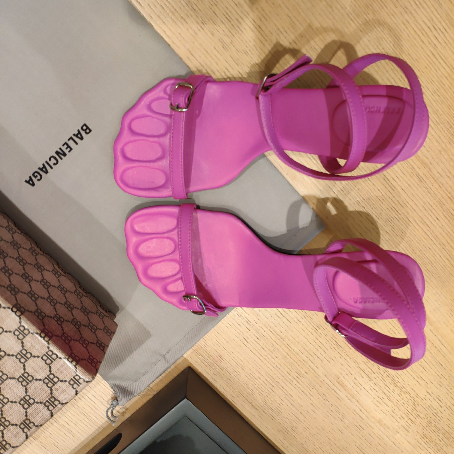 Balenciaga Logo High Heeled Sandals (7CM) - PerfectKickZ