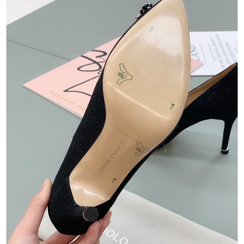 Manolo Blahnik Black Hangisi Pumps With Buckle - PerfectKickZ
