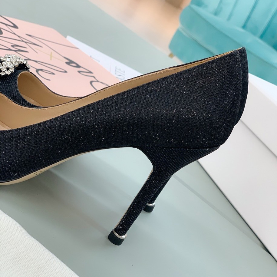 Manolo Blahnik Black Hangisi Pumps With Buckle - PerfectKickZ