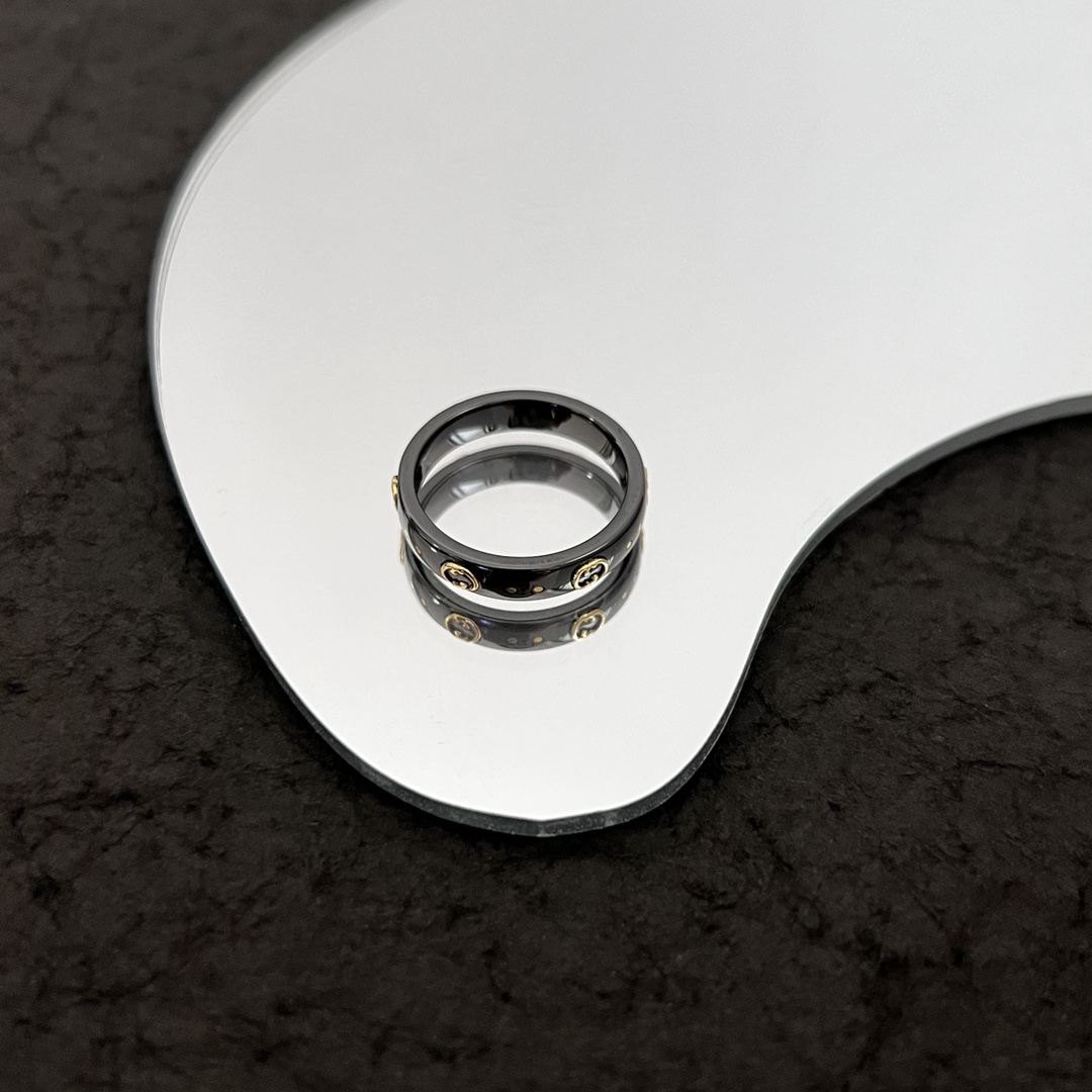 Gucci Icon Ring 18k With Interlocking G In Black - PerfectKickZ