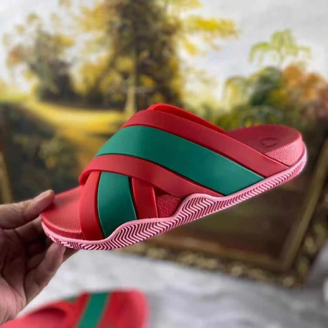 Gucci  Slide Sandals With Web - PerfectKickZ