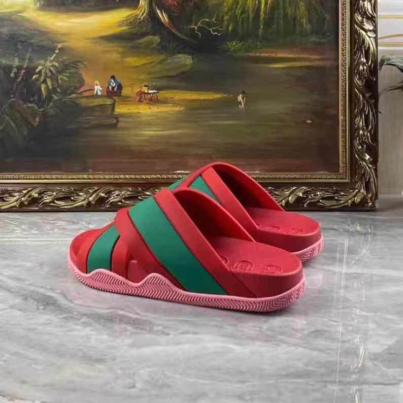 Gucci  Slide Sandals With Web - PerfectKickZ