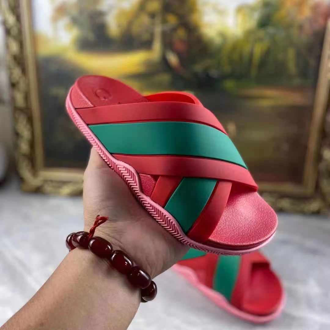 Gucci  Slide Sandals With Web - PerfectKickZ