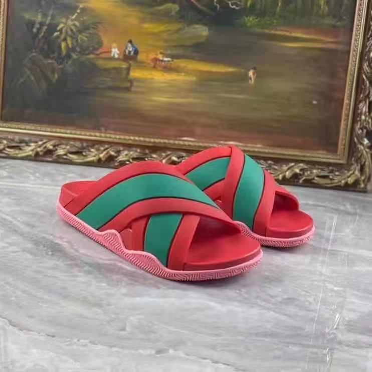 Gucci  Slide Sandals With Web - PerfectKickZ