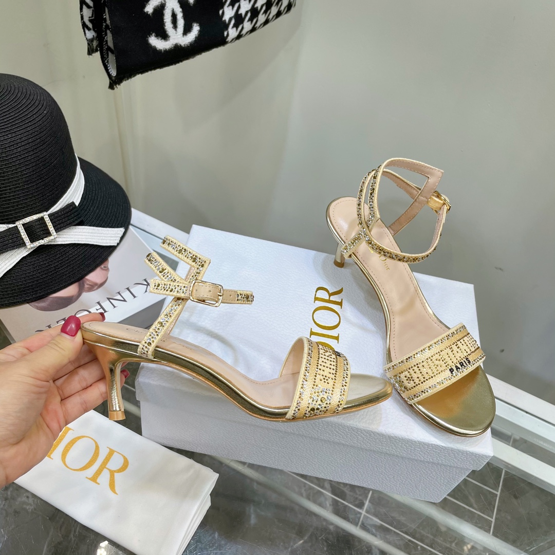 Dior Logo High Heeled Sandals(6.5CM) - PerfectKickZ