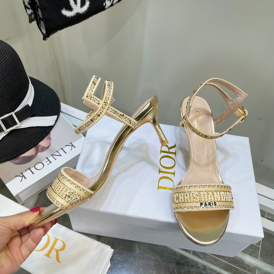 Dior Logo High Heeled Sandals(6.5CM) - PerfectKickZ