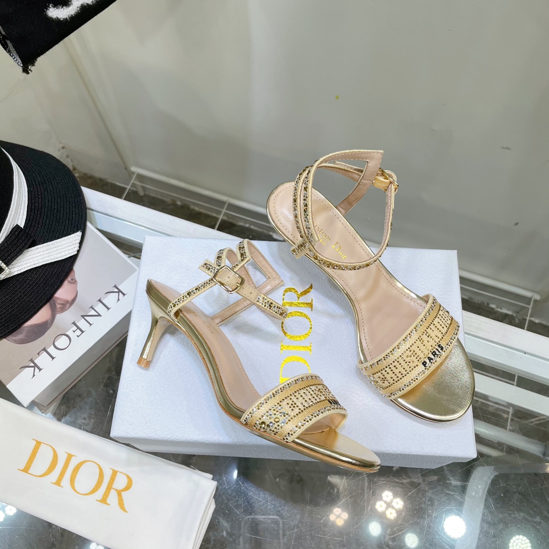 Dior Logo High Heeled Sandals(6.5CM) - PerfectKickZ
