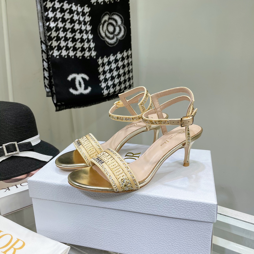 Dior Logo High Heeled Sandals(6.5CM) - PerfectKickZ