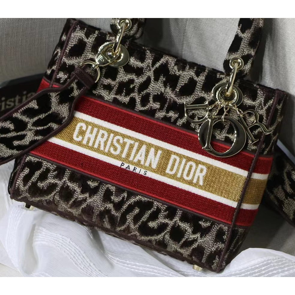 Dior Leopard Print Lady Bag（24-20-11CM） - 
