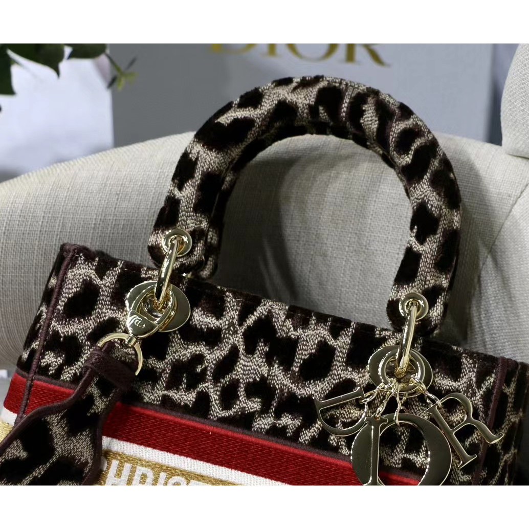 Dior Leopard Print Lady Bag（24-20-11CM） - 