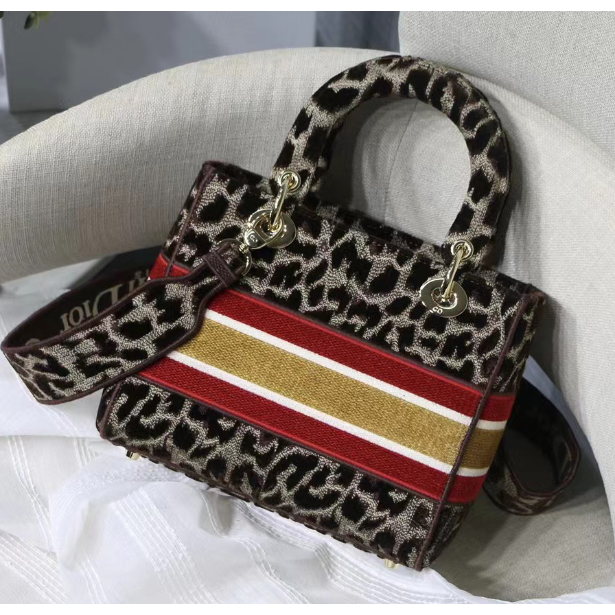 Dior Leopard Print Lady Bag（24-20-11CM） - 