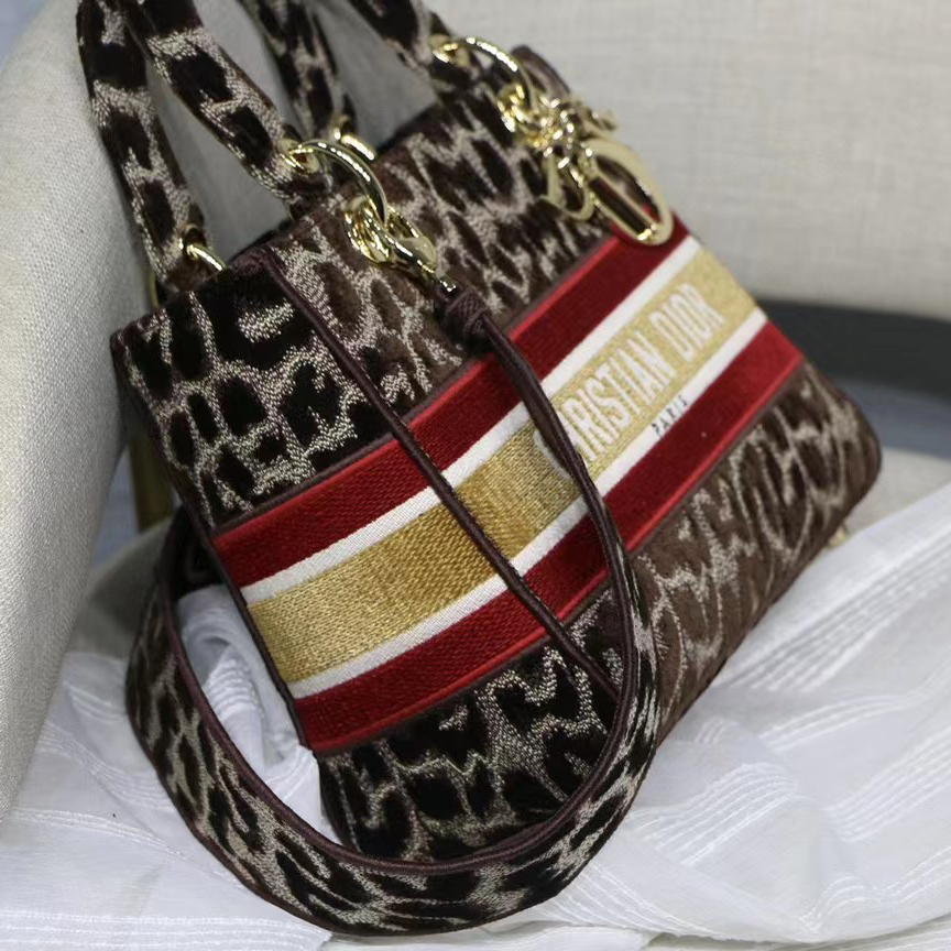 Dior Leopard Print Lady Bag（24-20-11CM） - 