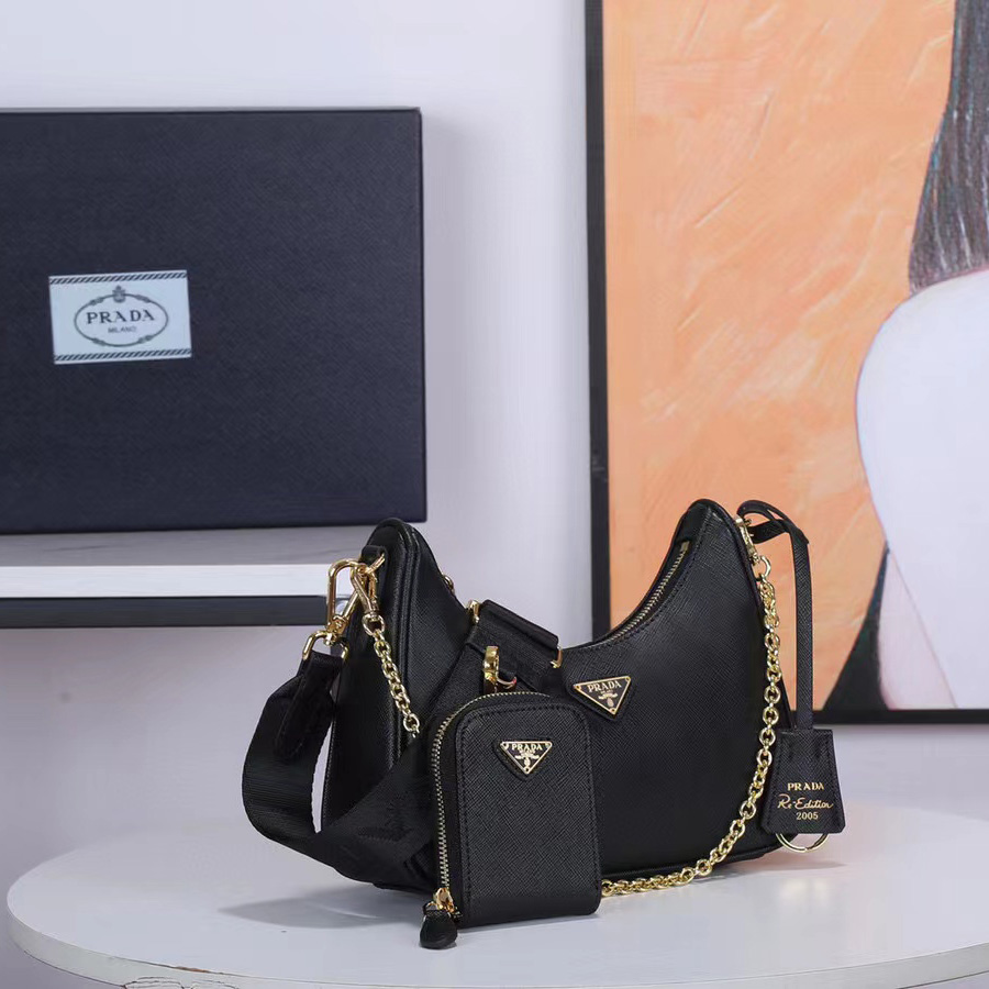 Prada Logo Print Shoulder Bag - PerfectKickZ
