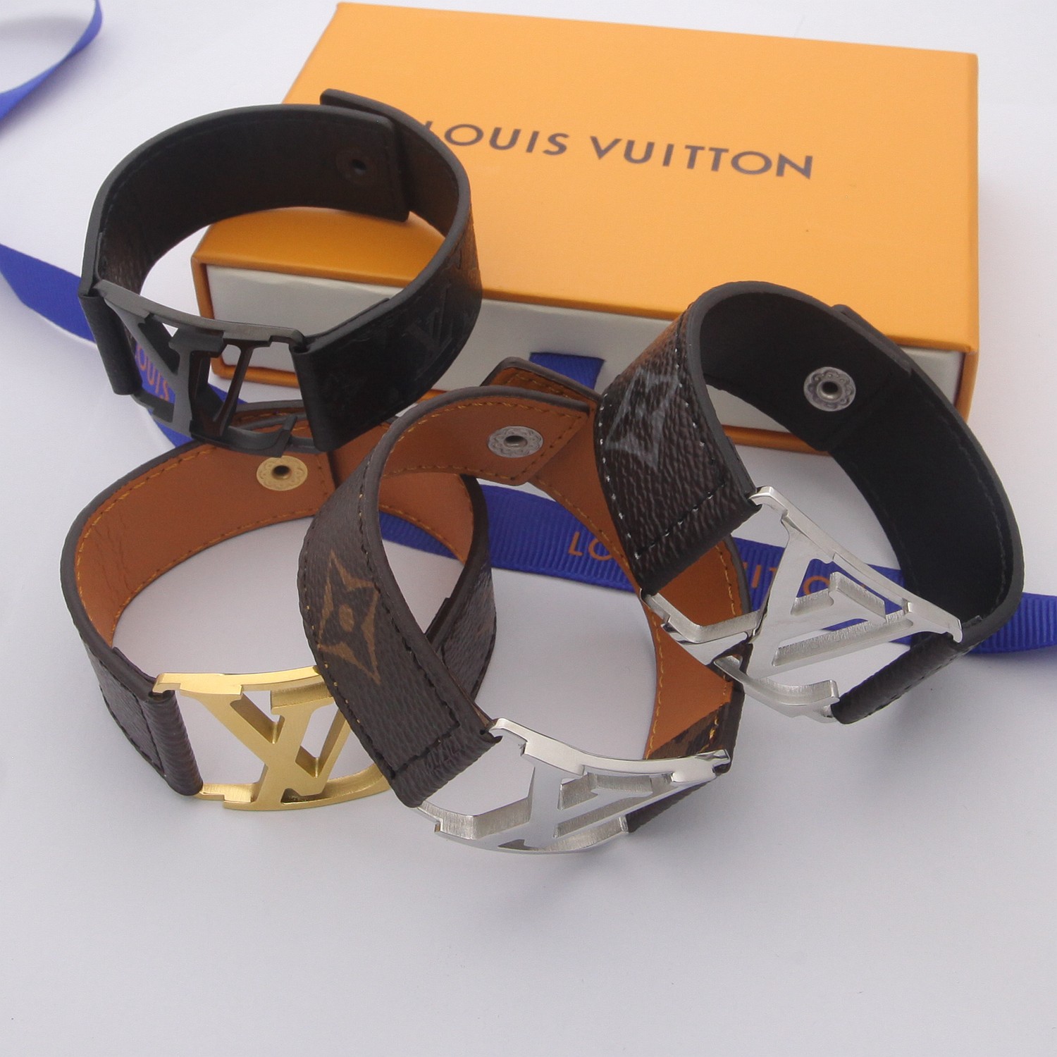 Louis Vuitton Monogram Leather Bracelet - PerfectKickZ
