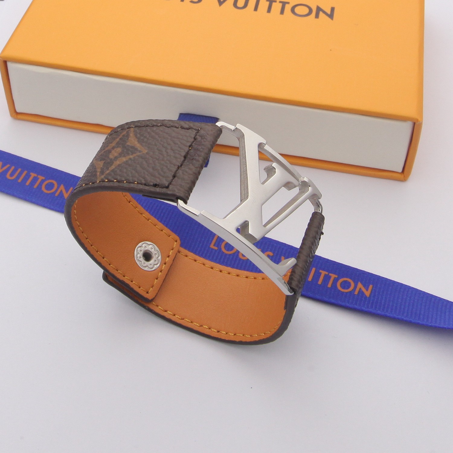 Louis Vuitton Monogram Leather Bracelet - PerfectKickZ