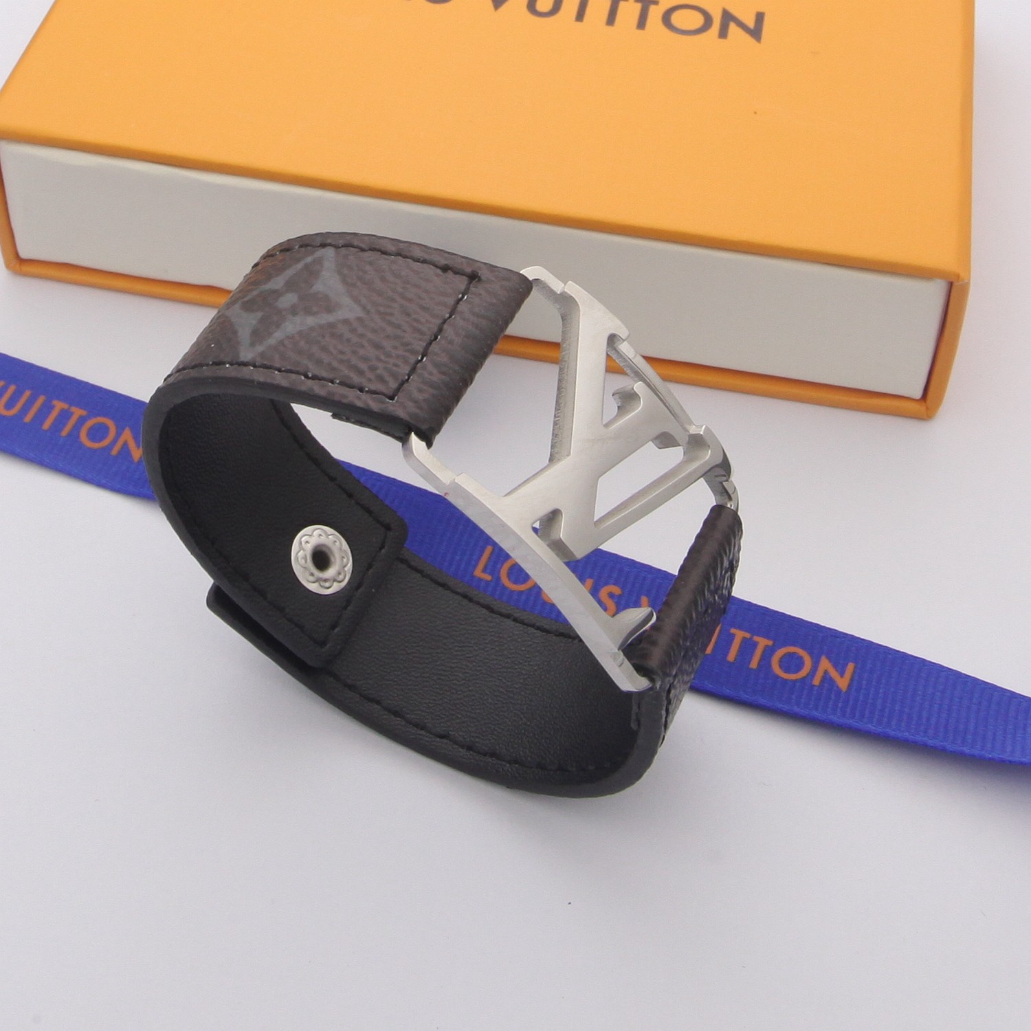 Louis Vuitton Monogram Leather Bracelet - PerfectKickZ