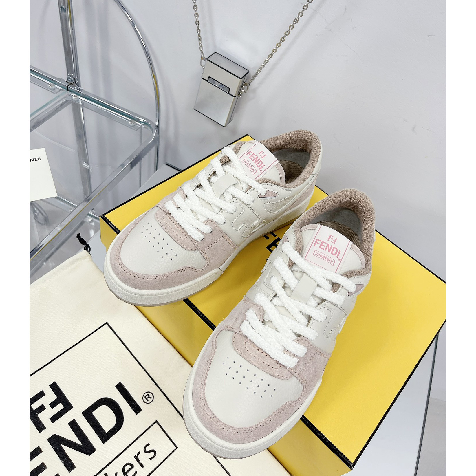 Fendi Match Pink Suede Low Tops Sneaker - PerfectKickZ
