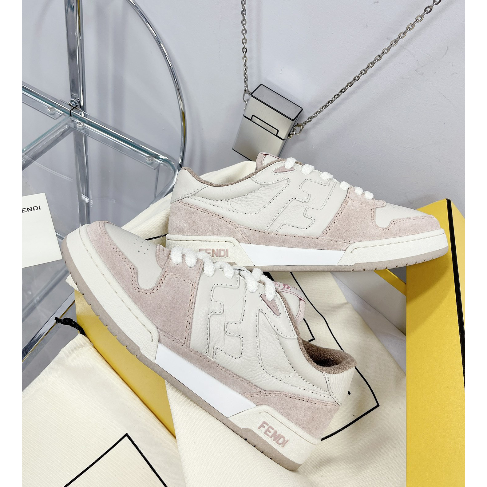 Fendi Match Pink Suede Low Tops Sneaker - PerfectKickZ