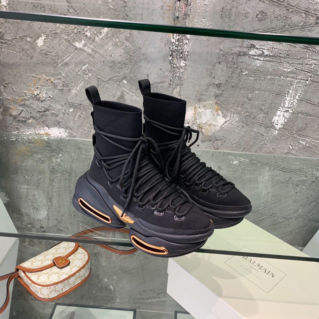 Balmain Lace Up Stockings Sneakers - PerfectKickZ