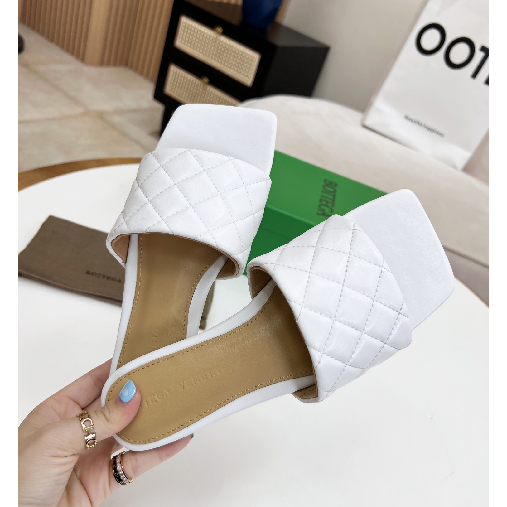 Bottega Veneta Padded Leather Sandals - PerfectKickZ