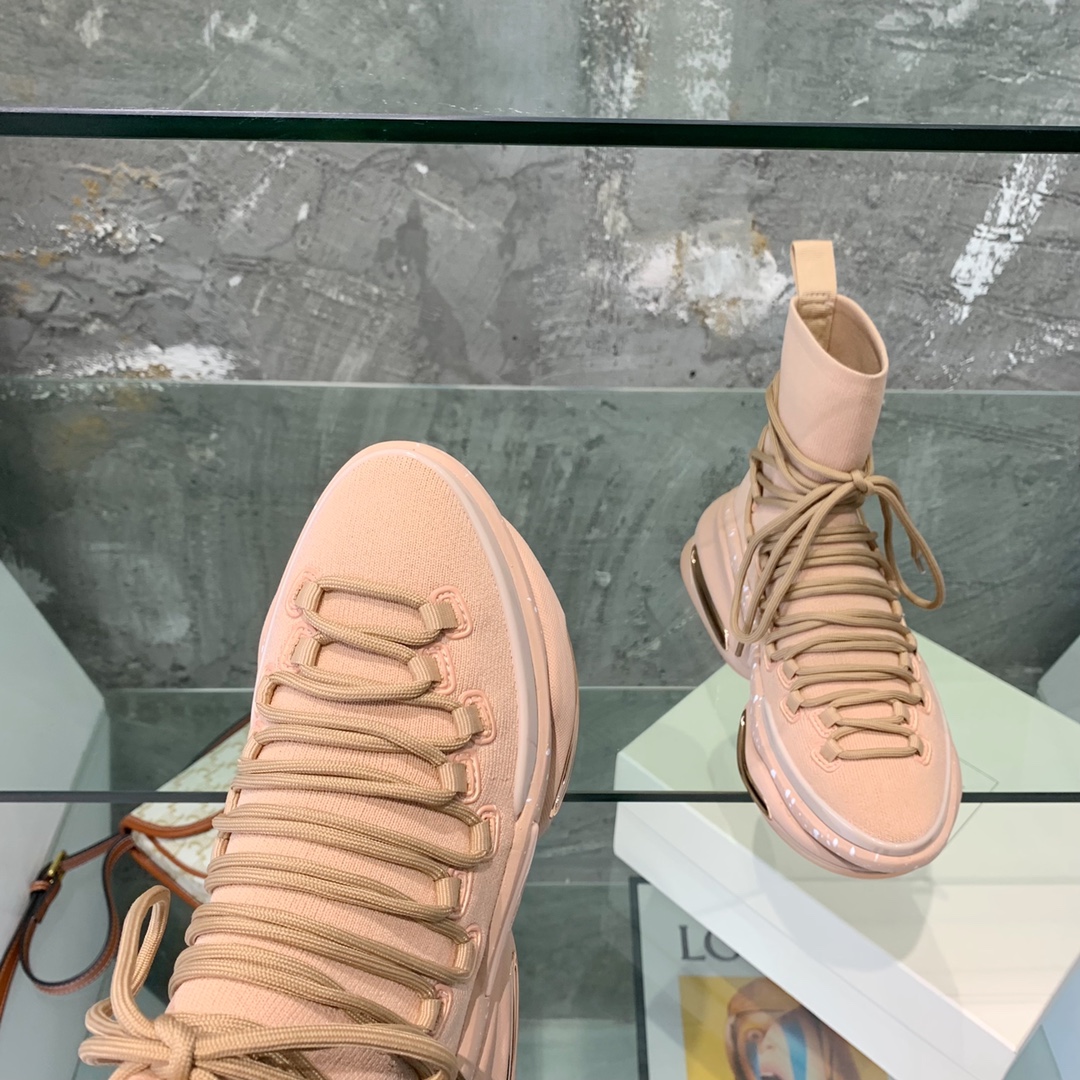 Balmain Lace Up Stockings Sneakers - PerfectKickZ