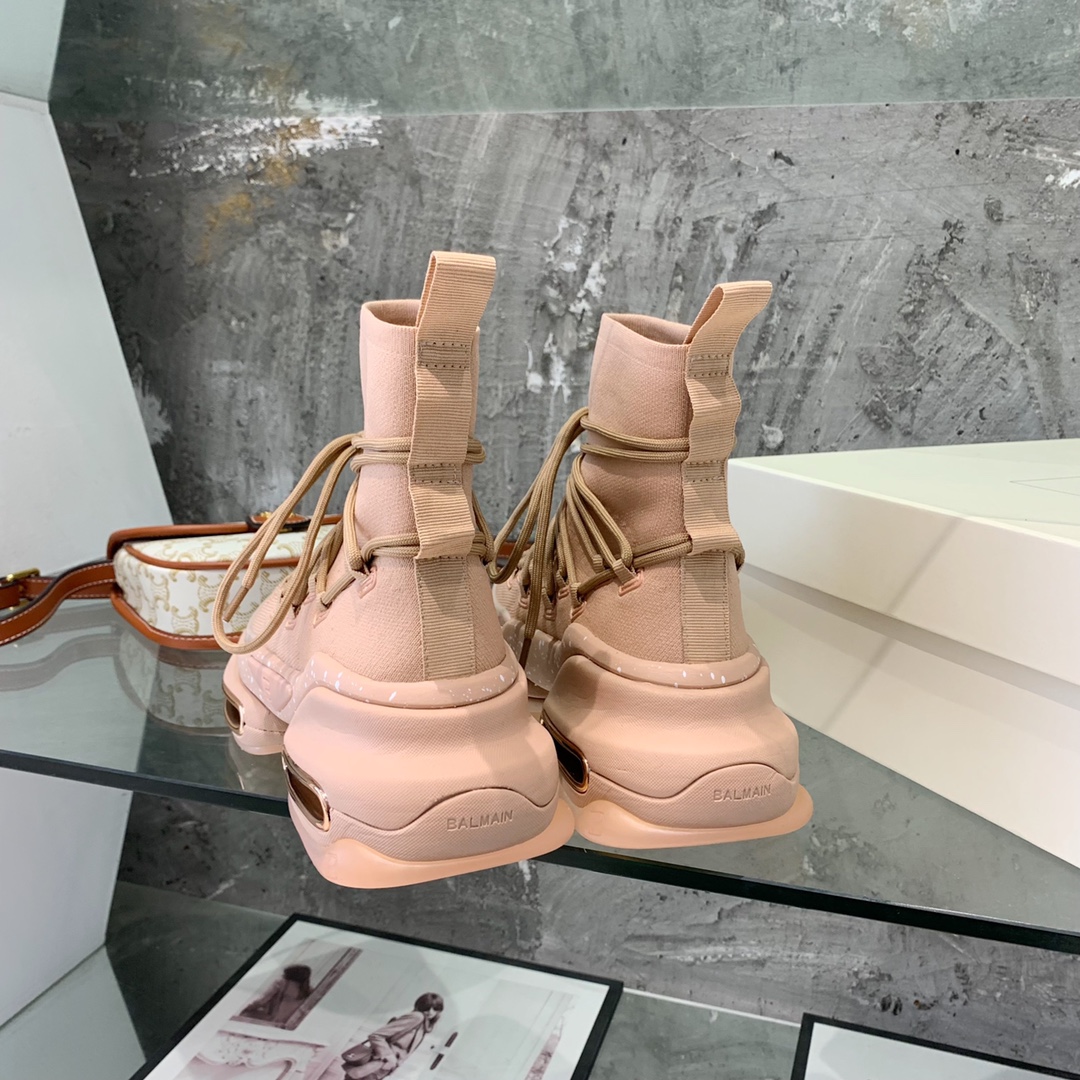Balmain Lace Up Stockings Sneakers - PerfectKickZ