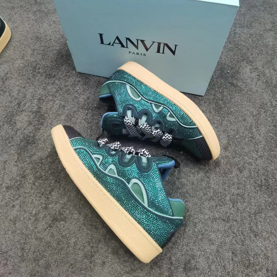 Lanvin Curb Lace-Up Sneakers - PerfectKickZ