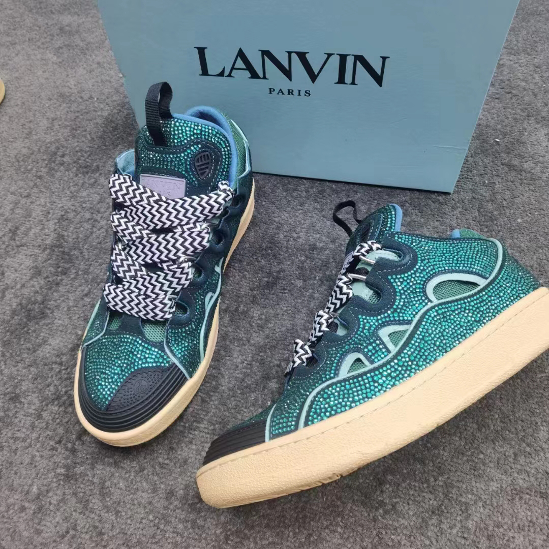 Lanvin Curb Lace-Up Sneakers - PerfectKickZ