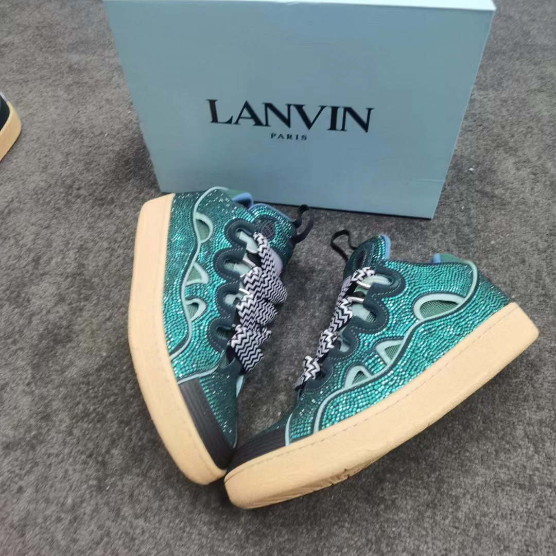 Lanvin Curb Lace-Up Sneakers - PerfectKickZ