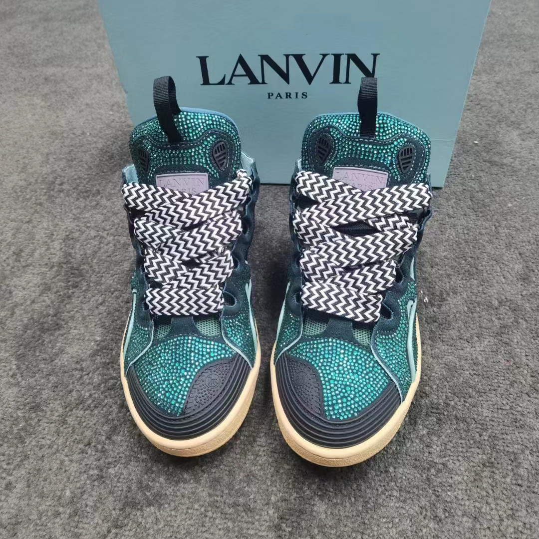 Lanvin Curb Lace-Up Sneakers - PerfectKickZ
