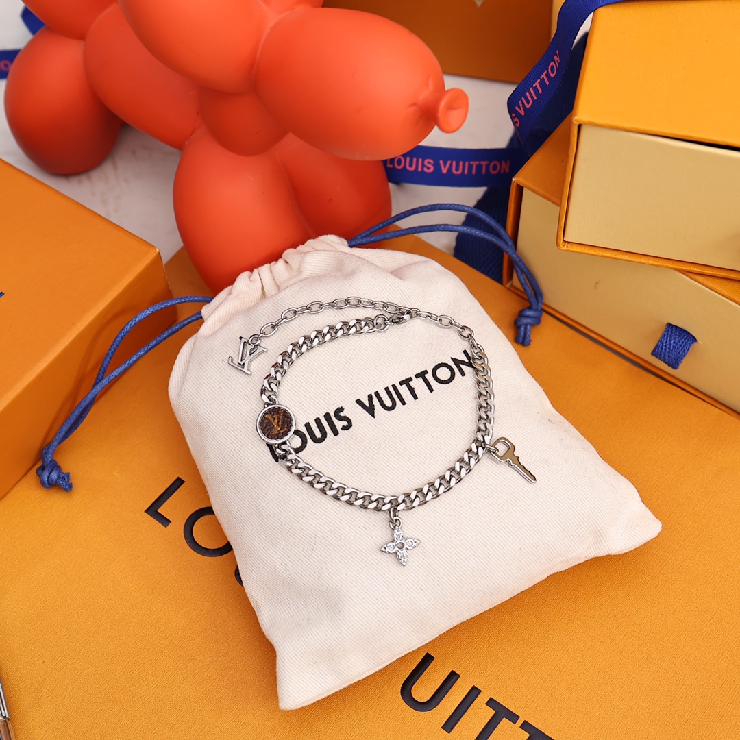 Louis Vuitton Monogram Lock Bracelet - PerfectKickZ