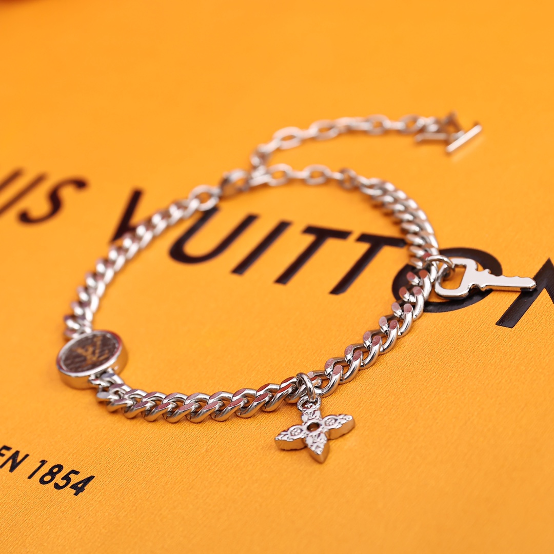 Louis Vuitton Monogram Lock Bracelet - PerfectKickZ