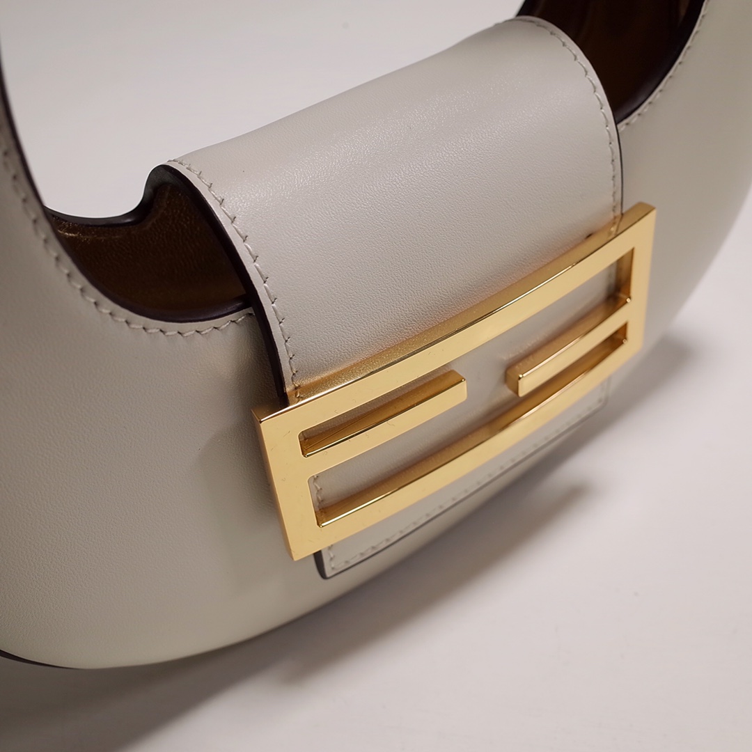 Fendi Cookie White Leather Mini Handbag（22-17.5-4.5cm） - 