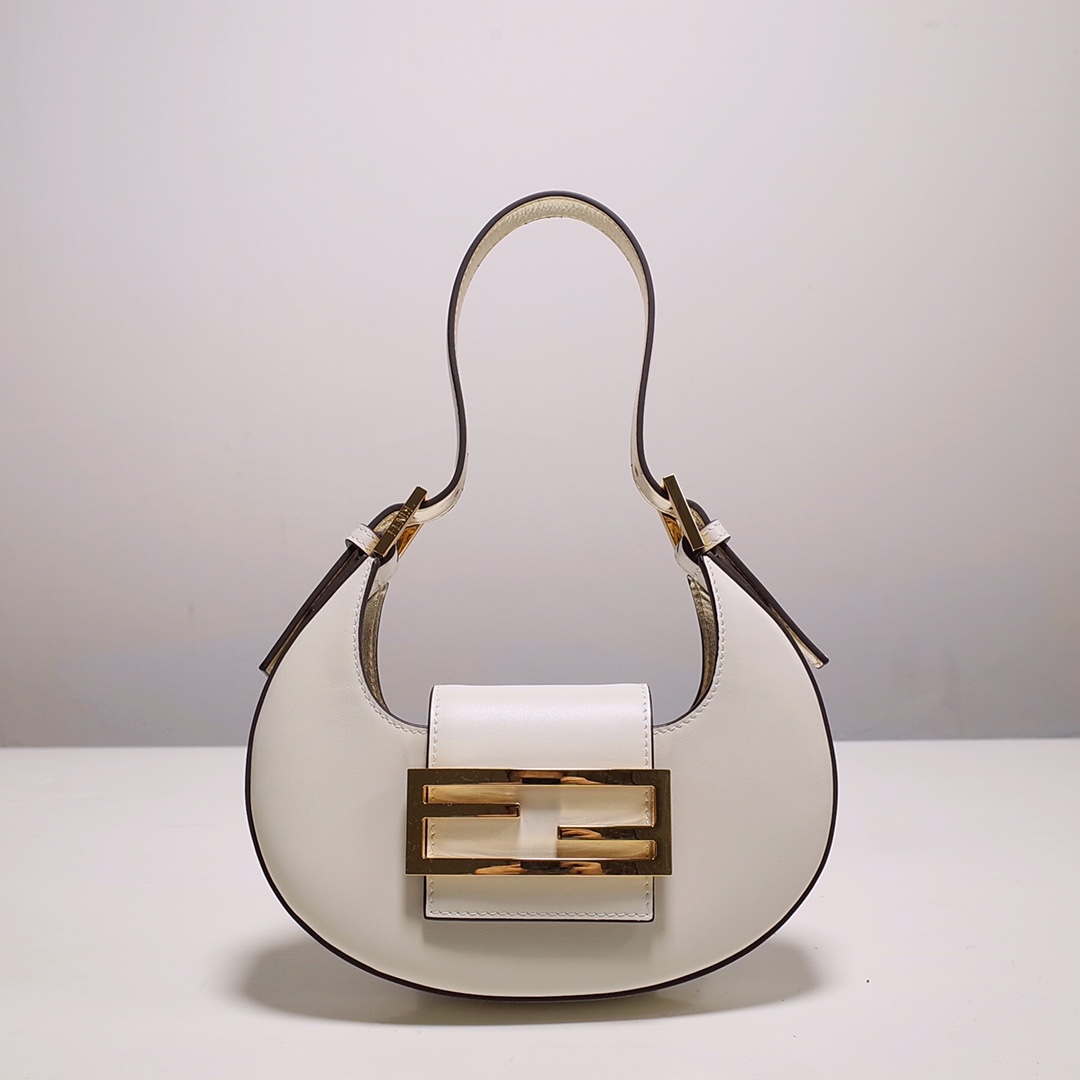 Fendi Cookie White Leather Mini Handbag（22-17.5-4.5cm） - PerfectKickZ