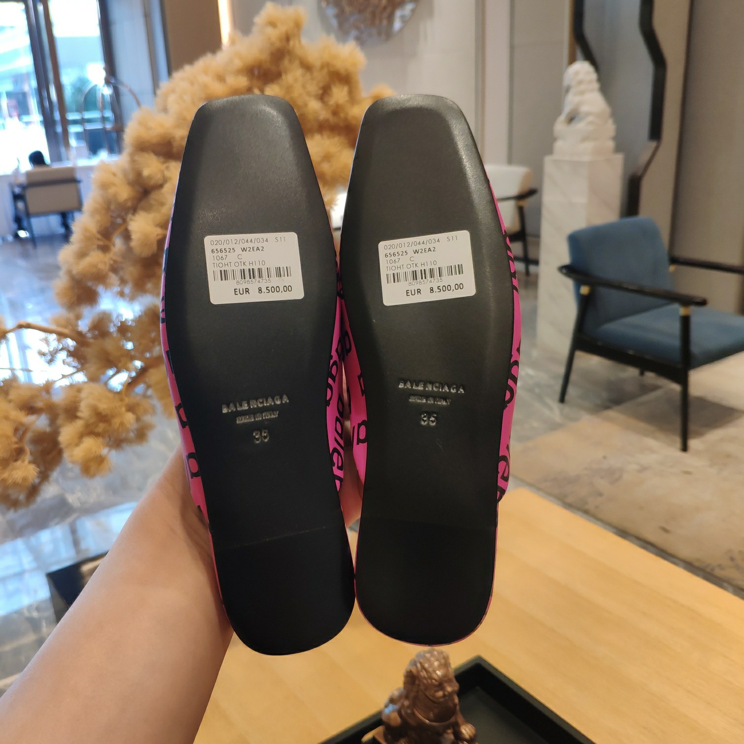 Balenciaga Logo  Leather Backless Loafers - PerfectKickZ