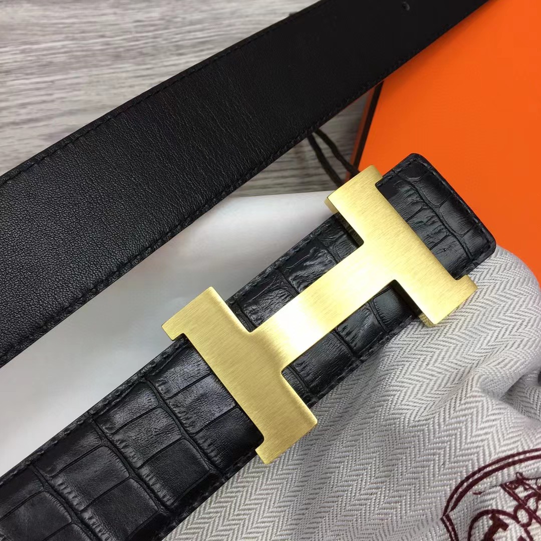 Hermes Black Leather Belt - PerfectKickZ